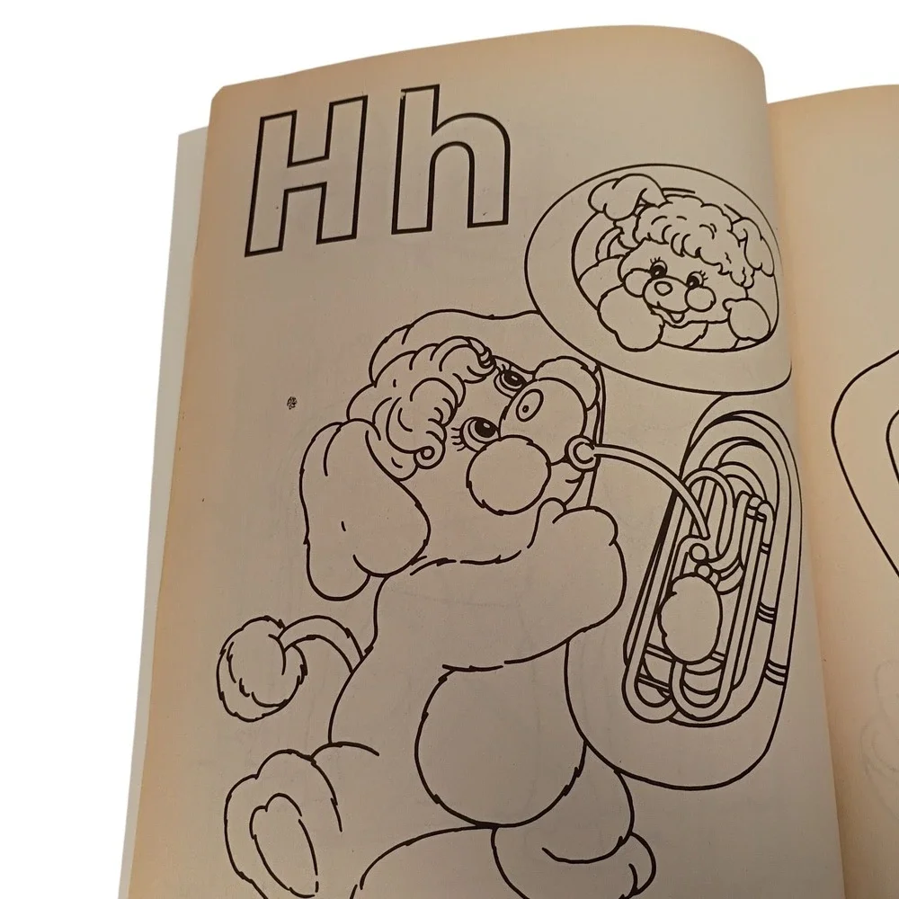 Vintage 1986 Popples' ABC Coloring‎ Book -Happy House 1 Page Has An Ink Spot